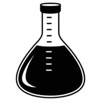 Measuring Flask Icon Silhouette on White Transparent Background vector