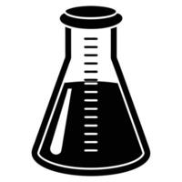 Measuring Flask Icon Silhouette on White Transparent Background vector