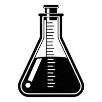 Measuring Flask Icon Silhouette on White Transparent Background vector