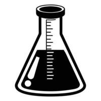 Measuring Flask Icon Silhouette on White Transparent Background vector