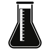 Measuring Flask Icon Silhouette on White Transparent Background vector