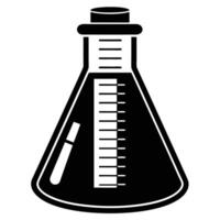 Measuring Flask Icon Silhouette on White Transparent Background vector
