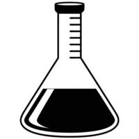 Measuring Flask Icon Silhouette on White Transparent Background vector