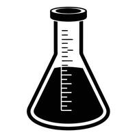 Measuring Flask Icon Silhouette on White Transparent Background vector