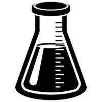 Measuring Flask Icon Silhouette on White Transparent Background vector