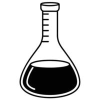 Measuring Flask Icon Silhouette on White Transparent Background vector