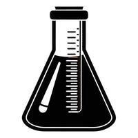 Measuring Flask Icon Silhouette on White Transparent Background vector