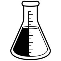 Measuring Flask Icon Silhouette on White Transparent Background vector