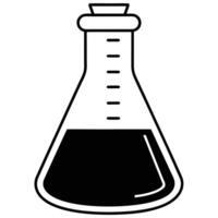 Measuring Flask Icon Silhouette on White Transparent Background vector