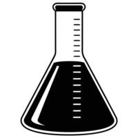 Measuring Flask Icon Silhouette on White Transparent Background vector
