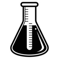 Measuring Flask Icon Silhouette on White Transparent Background vector