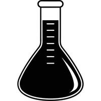 Measuring Flask Icon Silhouette on White Transparent Background vector