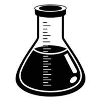 Measuring Flask Icon Silhouette on White Transparent Background vector