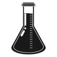 Measuring Flask Icon Silhouette on White Transparent Background vector
