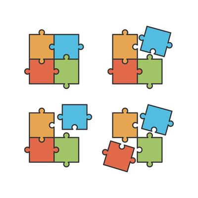 Jigsaw puzzle game icon isolated illustration.