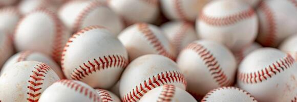 Close Up Of Baseball Balls photo