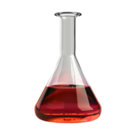 A glass beaker with a red liquid in it. on transparent Background Generative-AI png