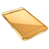 dourado Smartphone em transparente fundo generative-ai png