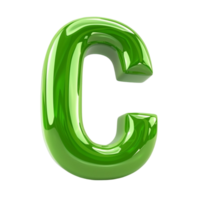 verde símbolo Visão a partir de certo carta c em transparente fundo generative-ai png