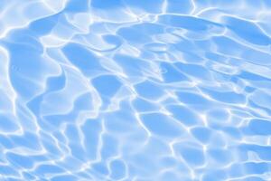 Abstract transparent water shadow surface texture natural ripple on blue background photo