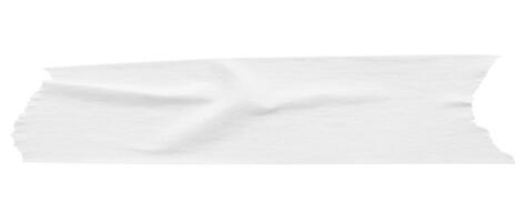 White adhesive paper tape isolated on white background photo