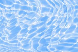 Abstract transparent water shadow surface texture natural ripple on blue background photo