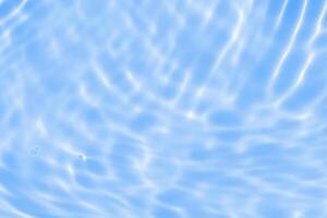 Abstract transparent water shadow surface texture natural ripple on blue background photo
