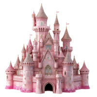 uma Rosa castelo com torres em topo em transparente fundo generative-ai png