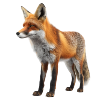 Fox animal character on transparent Background Generative-AI png