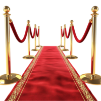 Red carpet, barriers on transparent Background Generative-AI png