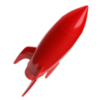 The red rocket image for sci or Business concept 3d rendering. png