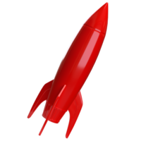 The red rocket image for sci or Business concept 3d rendering. png