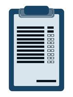Tablet with documents, questionnaire or medical questionnaire or test vector