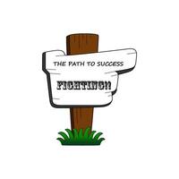 pointing board the path to success, guide direction, illustration vector