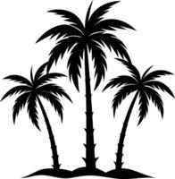 Palm trees silhouette set isolated on white background. vector