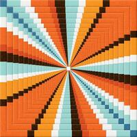 Abstract dazzled of 3D colorful pallettes retro style rough texture square border background graphic illustration. vector