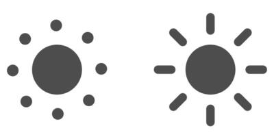 Brightness grey icon. Sun button sign. Light interface symbol. Contrast illustration. Display Saturation pictogram. vector