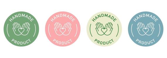 Handmade label design for packaging. Handcrafted icon. vector
