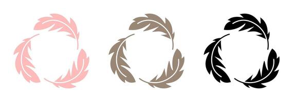 Feather icon. Recycled material symbol. Sustainable fabric color illustration. vector