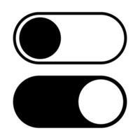 On and off icon. Toggle switch symbol. Slide sign. White and black slider . Setting control apple design. vector