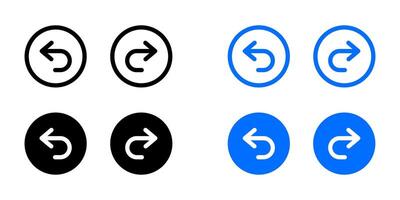 Arrow back icon. Direction sign. Returning arrow pictogram. Next symbol. Button forward illustration. vector