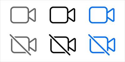 Cross on camera sign. Camcorder icon. Camera off on symbol. recording not allowed pictogram. vector
