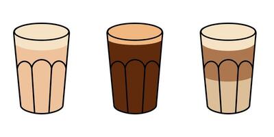 Iced Latte icon. Cool americano illustration. Cold coffee symbol. Drink glass sign. vector