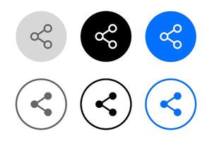 Data sharing sign. Link symbol. Share icon. Connection symbol. Grey, blue and black button. vector