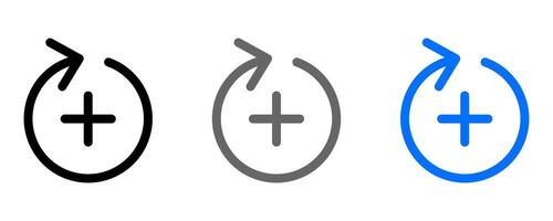 restore image icon. archive stories symbol. healing symbol. plus sign. more button. vector