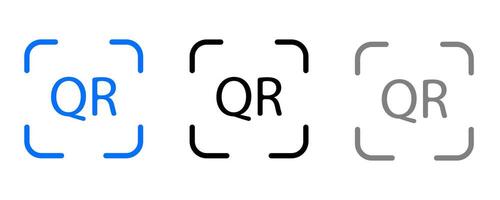 qr simple icon. Scanner sign. Code button. digital qr code pictogram. vector