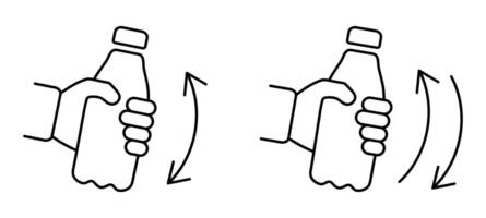 Shake well before use . Shake the bottle well icon. vector