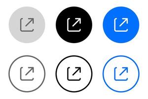Navigation arrow icon. Send url button. Publish arrow symbol. Follow link sign. vector