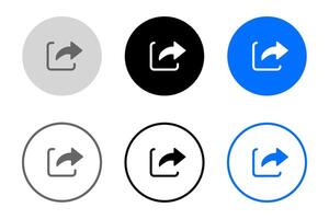 Leave the page button. Open link icon. Navigation symbol. Exit arrow sign. Grey, blue and black button. vector