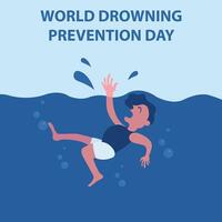 illustration graphic of a child fell and sank into the water, perfect for international day, world drowning prevention day, celebrate, greeting card, etc. vector